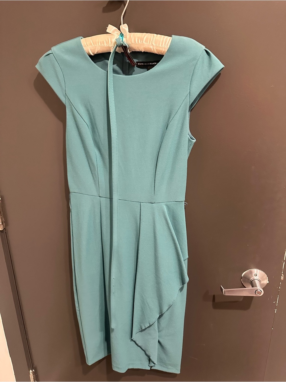 Teal Cap-Sleeve Sheath Dress - White House Black Market